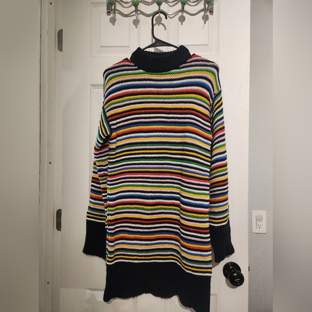 Urban Outfitters Rainbow Striped Sweater Dress (M)